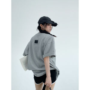 Oversize Loose Cotton Short Sleeve T-Shirt Womens Casual Style Embroidered Pure Cotton Summer New Arrival Female Top