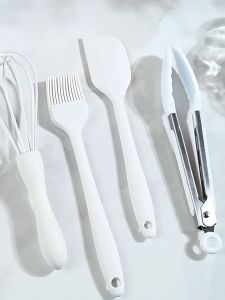 Silicone non-stick Utensils Small Spatula Oil brush Turner Shovel Soup Ladle food tongs Colander Cooking Tools