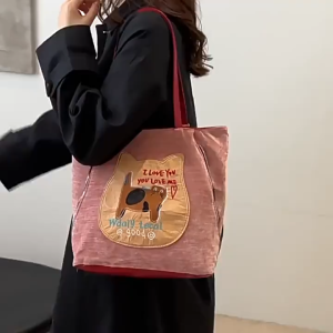 Túi xách tote nữ thiết kế hoạt tiết hình mèo siêu đáng yêu mã 3209