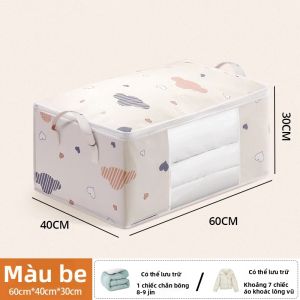 1 cái công suất lớn quần áo lưu trữ túi tổ chức với gia cố xử lý cho chăn giường có thể gập lại với dây kéo lưu trữ túi
