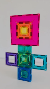 [Connetix Tiles] 48 Piece Bright Portal Pack - STEAM Educational Smart-Spin Magnetic Tiles for Kids