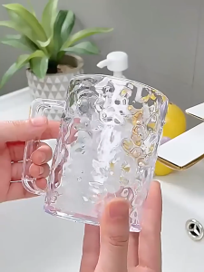 Toothbrush Holder Cup With Hole Portable Glacier Pattern Mouthwash Cup Mouthwash Cup Gargle Cup Brushing Cup