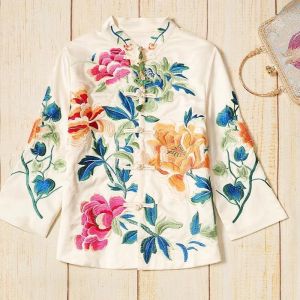 Áo Khoác Cotton Thêu Phong Cách Dân Tộc Cổ Điển Dành Cho Nữ Áo Khoác Cotton Kiểu Trung Quốc Hanfu Dành Cho Mùa Thu