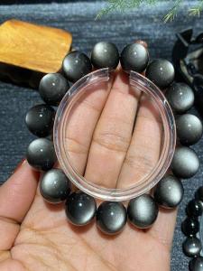 Super Natural Double round Eye Silver Stone Bracelet for Men and Women Couple Single-Wrap Bracelet Silver Stone