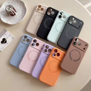 Official Liquid Silicone For Magsafe Phone Case for iPhone Air 16 17 Pro 15 14 Pro Max 13 12 Matte Magnetic Soft Cover With Box