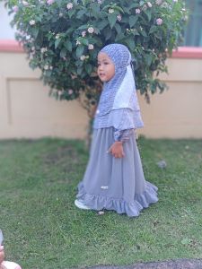 Aindri Setelan gamis anak bahan ceruty mix valvet usia 2-3 tahun terbaru 2023