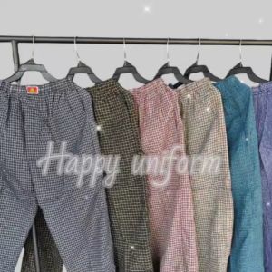 กางเกงขายาว ลายสก็อต ใส่นอน ใส่เล่น คละลาย/ฟรีไซส์