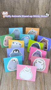 M&G Stand-Up Sticky Notes – 12 Cute Animal Designs | Random Pick from Chubby Beamy & Fluffy Series | Kawaii Sticky Notes Collection