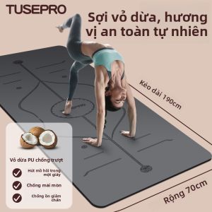 TUSI | Coconut Shell Scrub Natural Rubber Anti-Slip Shock Absorption Quiet Yoga Mat