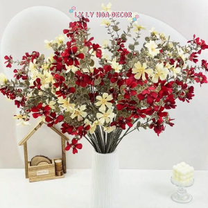 Cành Hoa Táo Bó Hoa Cắm Giỏ Trang Trí Tiệc Hoa Lụa Decor
