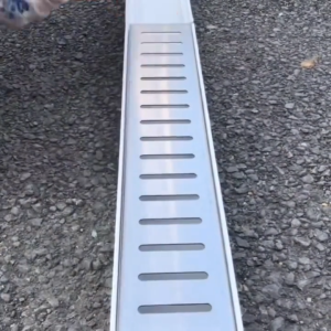 Outdoor Rainwater Drainage Gutter with Strong Resin Body and Anti-Rust Steel Cover