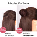 New High Temperature Synthetic Hair Bun With Elastic Rubber Band Brown Black Tousled Messy Hair Extensions Ponytail For Women. 
