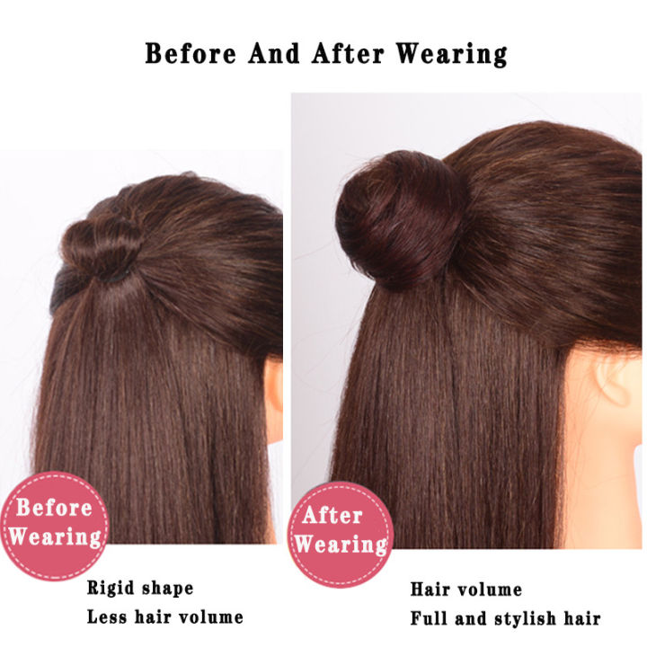 New%20High%20Temperature%20Synthetic%20Hair%20Bun%20With%20Elastic%20Rubber%20Band%20Brown%20Black%20Tousled%20Messy%20Hair%20Extensions%20Ponytail%20For%20Women%20-%20Image%205