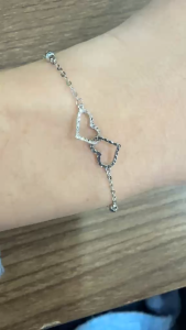 Poh Heng Jewellery 18K Twin Heart Link Bracelet In White Gold*Online Exclusive*