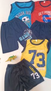 NATALIA - SETELAN BAJU ANAK BULLS / SETELAN SINGLET BAYI / BAJU ANAK LAKI LAKI SPORT 1-3 TAHUN