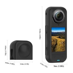 PULUZ ป้องกันฝุ่นป้องกันรอยขีดข่วนซิลิโคนพร้อมฝาครอบเลนส์ป้องกันสำหรับอินสตา 360 X5 อุปกรณ์เสริมสำหรับกล้องกีฬา