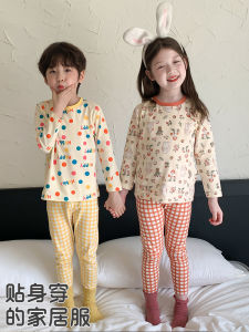Girls Sleepwear Short Sleeve Modal Thin Home Clothes Set Spring Summer New Style Childrens Home Clothes Casual Soft Cotton