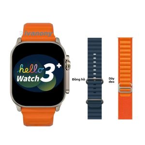 Đồng Hồ Thông Minh Hello Watch 3 Plus 4GB ROM 49mm Hỗ Trợ Gọi Bluetooth Trợ Lý Giọng Nói AI Màn Hình AMOLED 2.04 Inch Dành Cho Nam Và Nữ