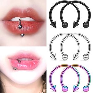 ไทเทเนียม Tindik Telinga ชิ้นห่วง 2 ชิ้น สีจมูก ร่างกาย เกลียว รูปลักษณ์ ปากคิ้ว ความลึก 250 บรรทัด