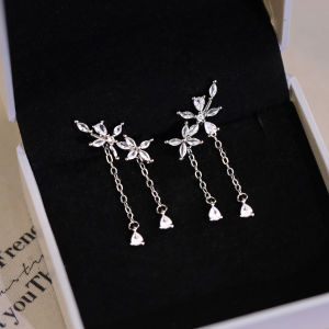 Pianist | Floral Tassel Earrings Female Pierced and Non-pierced Ears S925 Silver
