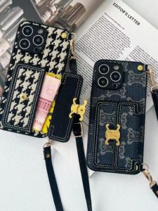 Luxury Fashion Crossbody Phone Case Full Cover Protection for  16Pro 15 14ProMax 13 Huawei Mate60 P70 Card Holder Compatible