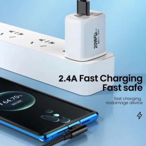 NNBILI 90Degree Elbow Micro USB 2.4A Fast Charging Data Cable Phone For Samsung Xiaomi Android Quicked Charger USB Cord 1m/2m/3m