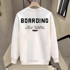 American Style Heavy Weight Sweatshirt Men Fashion Brands Fashion Letters Print Long Sleeves 2024 Spring and Autumn Crew Neck Casual Bottoming Shirt