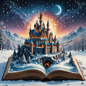 Huacan Diamond Painting Castle Moon Winter Diamond Mosaic Landscape Complete Kit Decorative Paintings