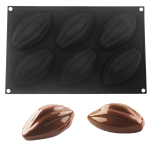 6 Cavity Olive Mousse Cake Silicone Mold Coffee Bean Chocolate Dessert Mold French Pastry Baking Mold