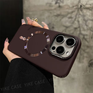 INS Classy Magnetic Titanium Gray Iphone15pro Apple 14 Phone Case 14promax New Arrival 12 Frosted Pure Color 13pro Ultra-Thin 14plus Men and Women 16pm Couple 12por Phone Case