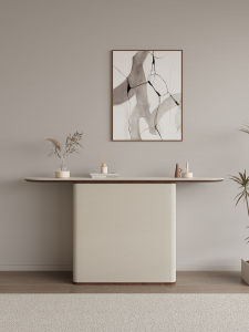 Retro Style Entrance Table Italian Minimalist Living Room Corridor Designer Wall Mounted Rock Panel Entrance Designer Table