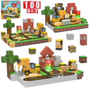 200PCS Magnetic Building Blocks Toy Set 100PCS Magnet Cubes Stacking Construction Set STEM Montessori Sensory Toys New Year Gift