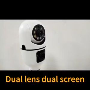 V380 Pro Dual Lens Bulb CCTV Camera Dual Screens Two Direction Motion Detection WIFI connect to APP Control Surveillance