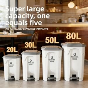 ABEPC | Large Capacity Covered Trash Can Commercial Grade Outdoor