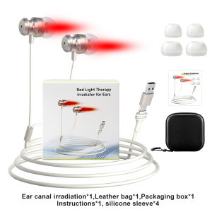 Laser Tinnitus Earplug Relief Ear Otitis Media Deafness LLLT Irradiation Laser Canal Physiotherapy Health Care Device USB Type-C