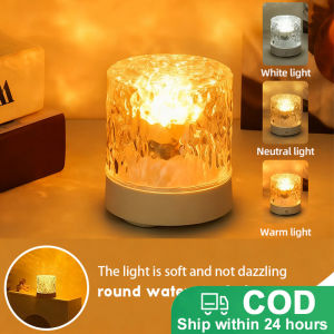 Original Water Ripple Night Light 16 Colors RGB Rotating Crystal Lamp Rechargeable Bedroom Decor Ambient Lamp