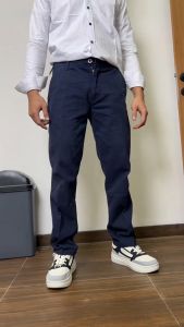 Terbaru Celana Kanvas Panjang Pria Warna biru blue berkualitas terbaru pola reguler standart