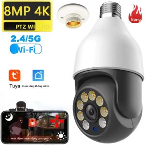 Camera Bóng Đèn IP PTZ Thông Minh TUYA Smart Life 5MP 5G WiFi E27 Với Tầm Nhìn Ban Đêm Giám Sát Video An Ninh Ngoài Trời Màu Trắng/đen