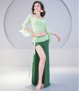 New Belly Dance Practice Dress Long Skirt Set Performance Dress Beginner Oriental Dance Dress Dance Skirt Troupe