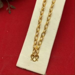 สร้อยคอทองลายโซ่ฝรั่งโซ่เรือตัดลาย ความยาว 18 นิ้ว เทียบเท่า 2 สลึง ชุบทองไมครอน เกรดพรีเมี่ยม ใส่ได้ทุกโอกาส งานจริงสวย พร้อมส่ง