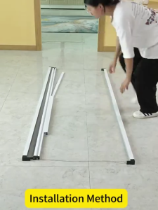 REAIM PVC Honeycomb Folding Sliding Door Punch Free Accordion Door Waterproof Aluminum Frame for Home Bathroom Kitchen Wardrobe Closet
