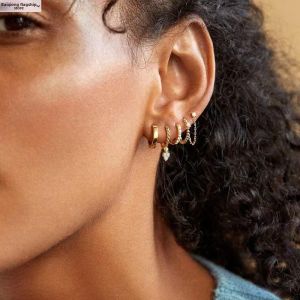 Gold Tone Spiral Ear Cuff Stackable Earring Set for Women Simple Style Alloy Fashion Jewelry Ear Accessories