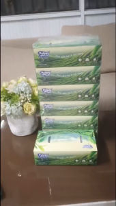 Giấy Lụa Hộp Pulppy Hương Trà Khăn Giấy Rút 100 Tờ 2 Lớp