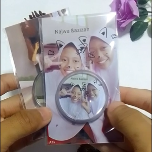 Peniti Akrilik Custom Bros Bulat Desain Bebas + Packing