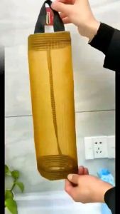 Grocery Bag Holder Hanging Trash Garbage Bag Organizer Kitchen Plastic Bag Organizer Storage Wall Mounted Shopping Bag Holder