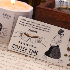 New Arrival Cute Little White Home Creative Cultural Salt Shop Coffee Head Bread Light Retro Salt Series And Paper PET Die Cut Sticker