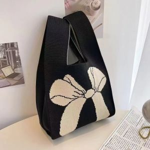 Chinese Style Knitted Handbag Company Year End Gift Bag Festival Souvenir Tote Bag Fabric Material Animal Pattern Daily Use