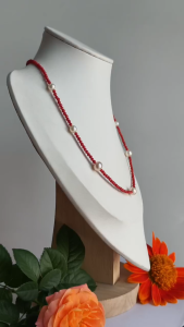 [ Woosilver ]  Vòng Cổ SH Đỏ Mix Trai Ngọt Ánh Hồng Vintage - SI NHẬT - VCĐSH3