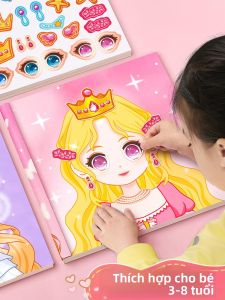 MONLEYTA | Book Sticker Princess Dress Up Toy For Girls 3 To 6 Years Old Beauty Makeup Costume Change Educational Beautiful Sticker Book