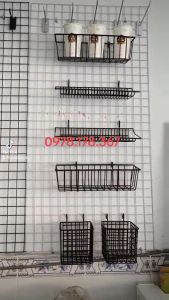 {LOẠI DÀY} Giỏ cài lưới sắt - Rổ treo khung lưới trang trí đựng mỹ phẩm phụ kiện